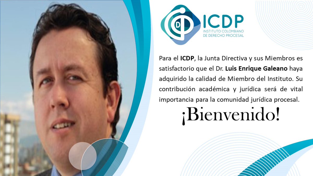 TorrasAbogados's tweet photo. Con inmenso orgullo, Torrás Abogados anuncia que el doctor @LEGALEANO, socio gerente de Resolución de conflictos de nuestra firma, ha sido designado como miembro del Instituto Colombiano de Derecho Procesal (ICDP). Al doctor Galeano nuestro homenaje por su merecido reconocimiento https://t.co/CMZu2wIcD0