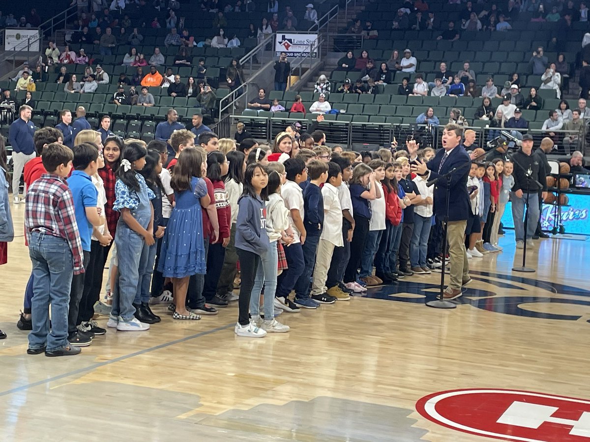 Best Night Ever!! Watching our 4th graders sing the National Anthem at the Austin Spurs game. Dan Blanchard is amazing shout out to all the staff who came to help,