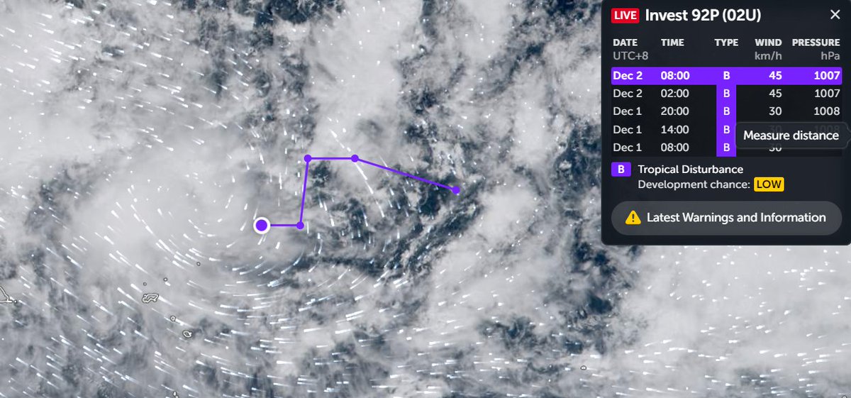 idboizz's tweet image. Despite making movement progress and being labelled a universal name, #TwoU, it is predicted to make limited development due to the missing low-level convection while facing W
