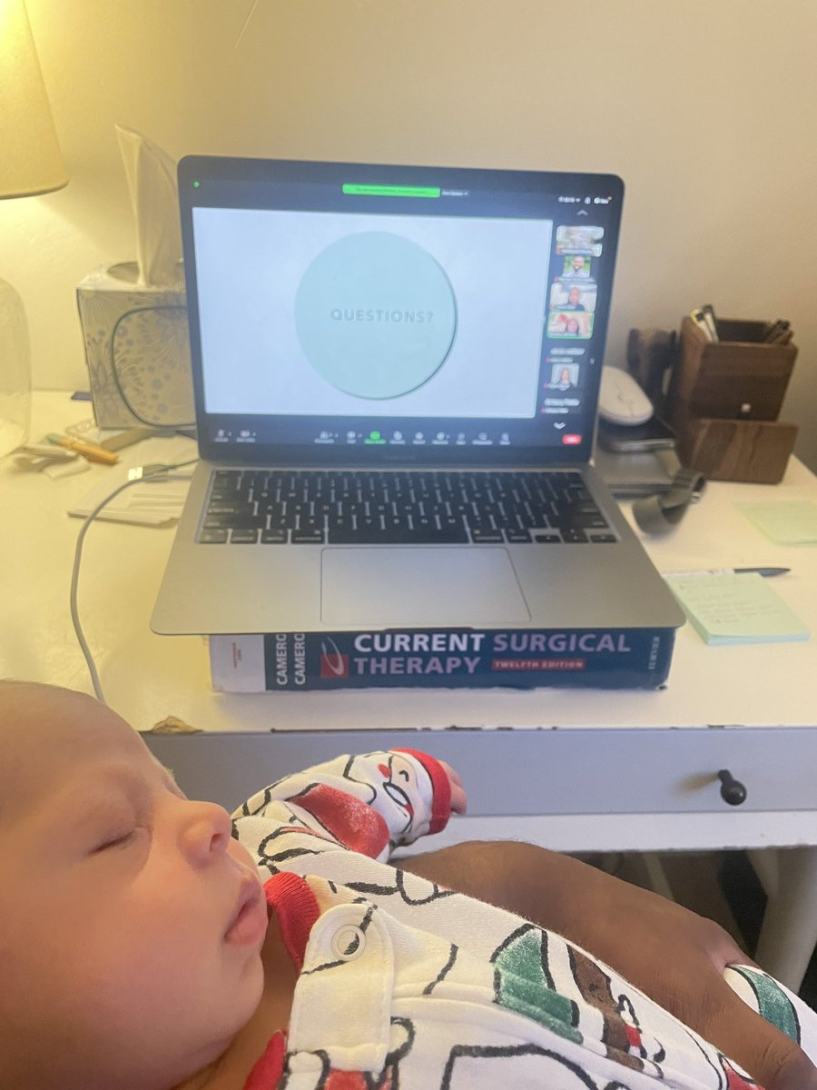 Baby Bo learning about fellowship applications along with papa. #sbashappyhour <a href="/SocietyofBAS/">Society of Black Academic Surgeons</a> <a href="/eastrong16/">Erin A. Strong</a>