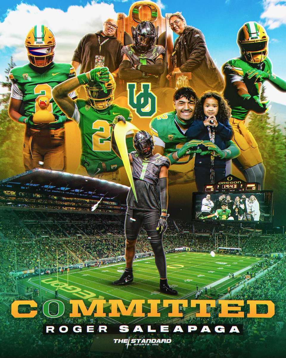 BREAKING NEWS!!! GO DUCKS 🦆
Congratulations to Roger &amp; the Saleapaga family!
-
-
-
#TheStandard #NILSports #OregonFootball 🟢🟡