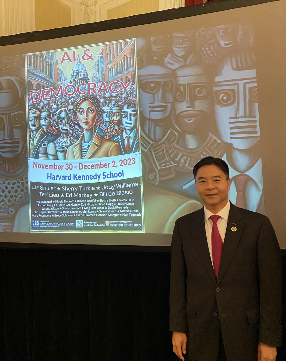 Honored to speak today at the @HarvardSTS Conference on AI and Democracy at the Harvard Kennedy School.