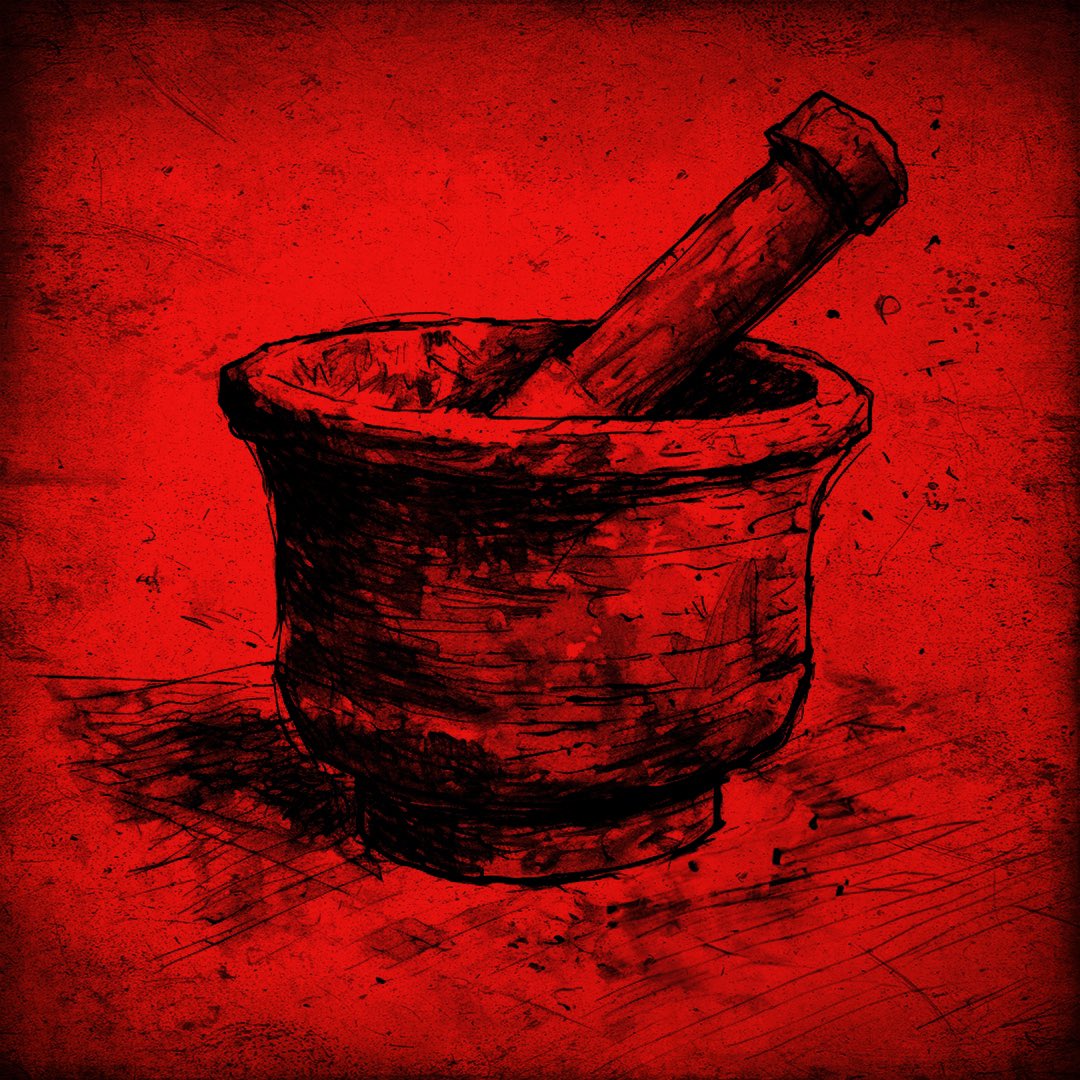 The Mortar and Pestle: A central part of rituals in old folk magic. One of the most infamous rumored uses (false of course) is that witches would kill babies and other innocents and mash up their remains in the mortar and pestle to make witch ointment to fly on brooms.
