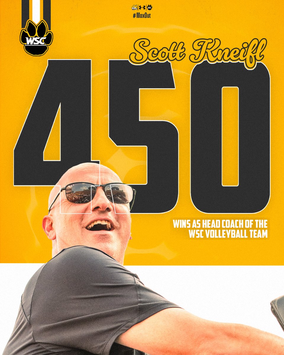 Congratulations to WSC Volleyball Head Coach Scott Kneifl on his 450th career win!

#PlayForThePaw