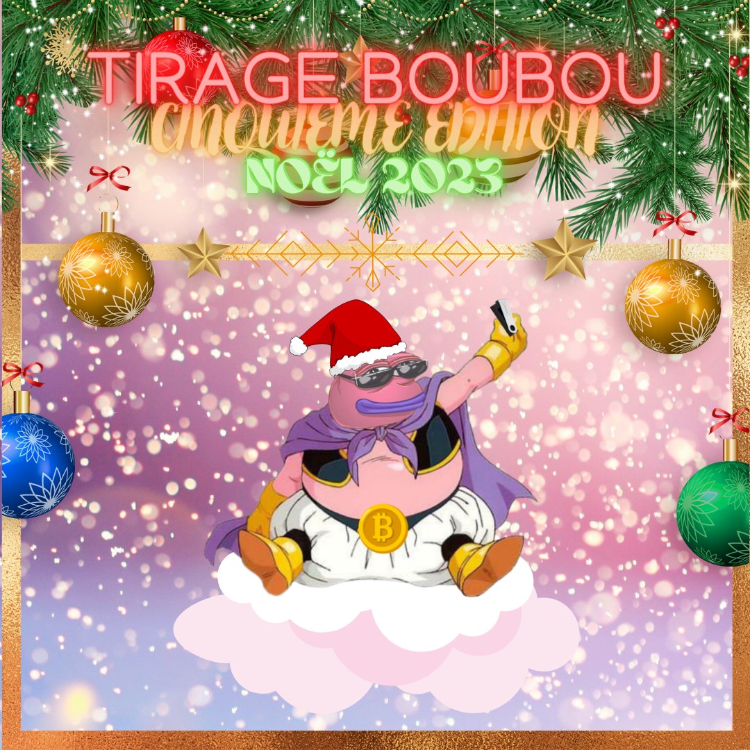 peotekk's tweet photo. Tirage BouBou du mois de Décembre 2023;
Jusqu'à 250$ à gagner
https://t.co/BrZXrxyCHw

#loterie #nft #twitch #discord #peotekk https://t.co/Q3o8OV18MO