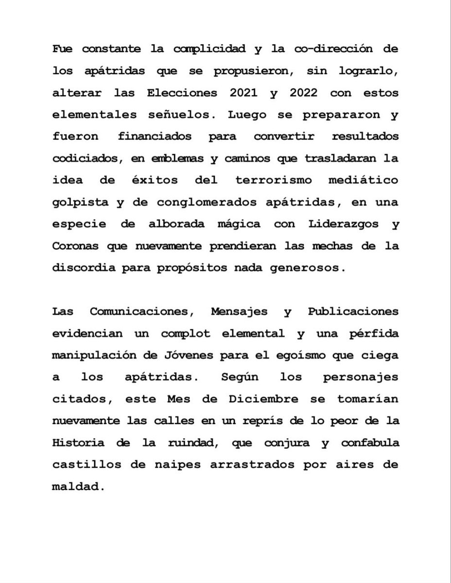 La Policía Nacional 👮🏻‍♂️remite Nota de Prensa sobre Conspiración Anti-Patria referidos a los Traidores a la Patria: Karen Celebertti, Martín Argüello Leiva y Bernardo Martín Argüello Celebertti. 🇳🇮🚨 

#Nicaragua