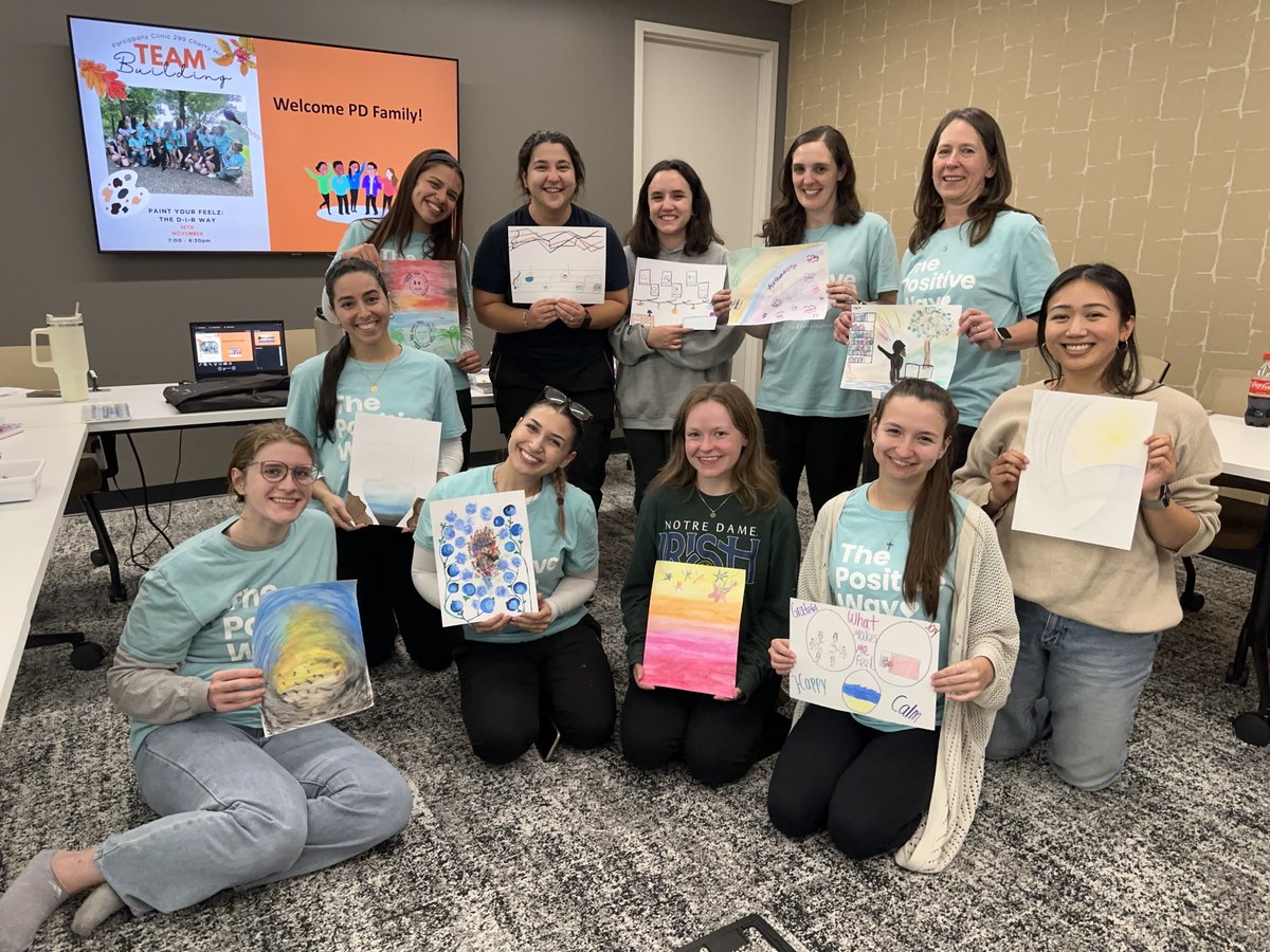 PositiveDev's tweet image. It was pure joy in painting and team-building in New Jersey recently. We connected with the "I" in the DIR model, and everyone made some beautiful pieces! bit.ly/3T7m91r #PaintYourFeelz #TeamPD