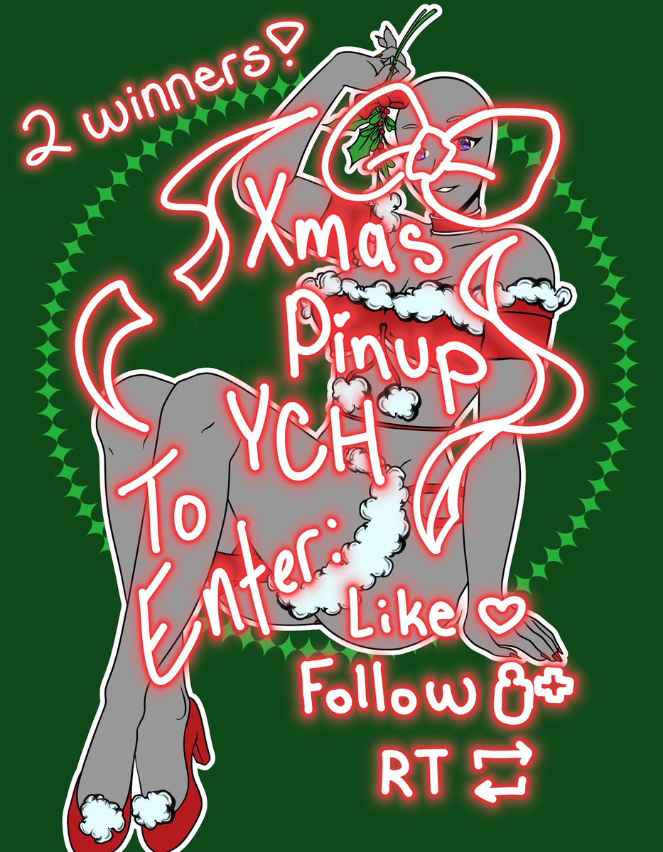 phdpeppermin's tweet photo. My Xmas Pinup #YCH is now open- thank you to everyone who told me to go for it! 💕💕

Since this is my first full body YCH, I’m hosting a giveaway so I get to draw a few more 🔥🔥

Raffle ends Dec. 15th, and if you don’t want to wait, slots are available both on KoFi and VGen! https://t.co/8EnSutHMfF