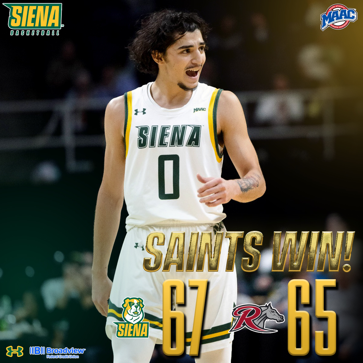 Siena Basketball (@sienambb) on Twitter photo BACK IN BUSINESS 😤
Knocked off the preseason favorites to open <a href="/MAACHoops/">#MAACHoops</a> action!
#MarchOn x #SienaSaints x #Attack x #Finish x #EAT BACK IN BUSINESS 😤
Knocked off the preseason favorites to open <a href="/MAACHoops/">#MAACHoops</a> action!
#MarchOn x #SienaSaints x #Attack x #Finish x #EAT