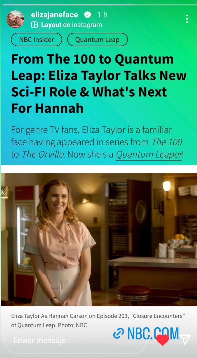 quotepicturesEj's tweet photo. IGs ๐ฒ #ElizaTaylor #QuantumLeap @nbc #HannahCarson ๐ฏ https://t.co/nciWkNof1N https://t.co/tsSTXv7fUX