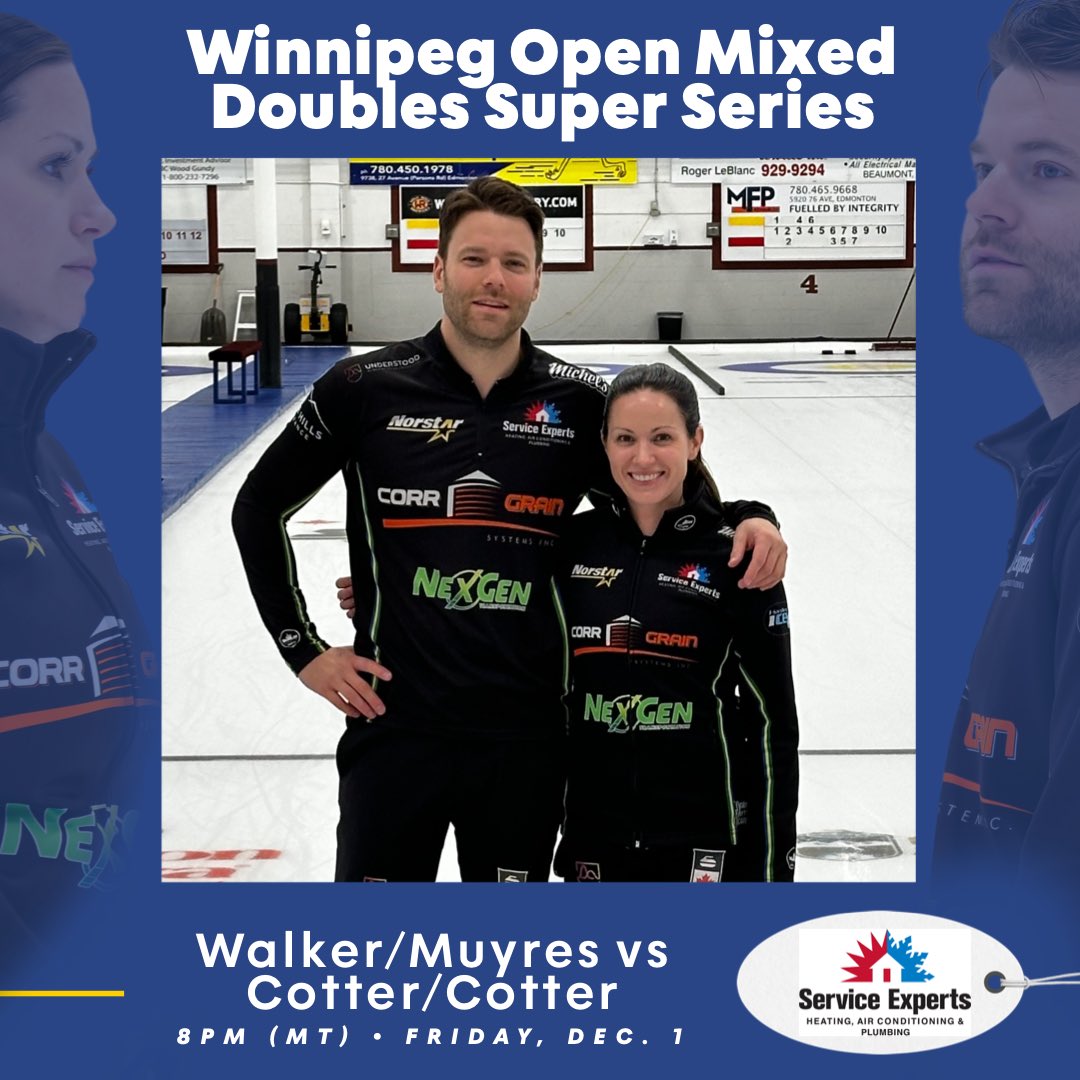 walkermuyres's tweet photo. Alright, our third game today is next at 8pm (MT) vs Team Cotter/Cotter (3-0).
First place in Pool A is on the line. Let’s do this!!
https://t.co/ppougdbu18
#ServiceExperts #curling #WalkMuyWay https://t.co/PQ7qv2fP7a