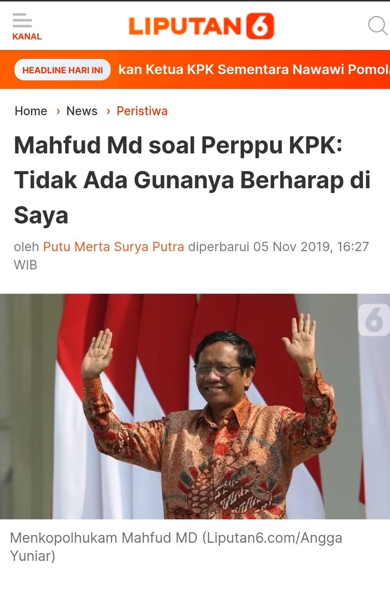 Malulah sedikit Pak. Jangan lupa pula inisiator pelemahan KPK itu justru PDIP dimana sekarang Bapak menjadi petugas partainya