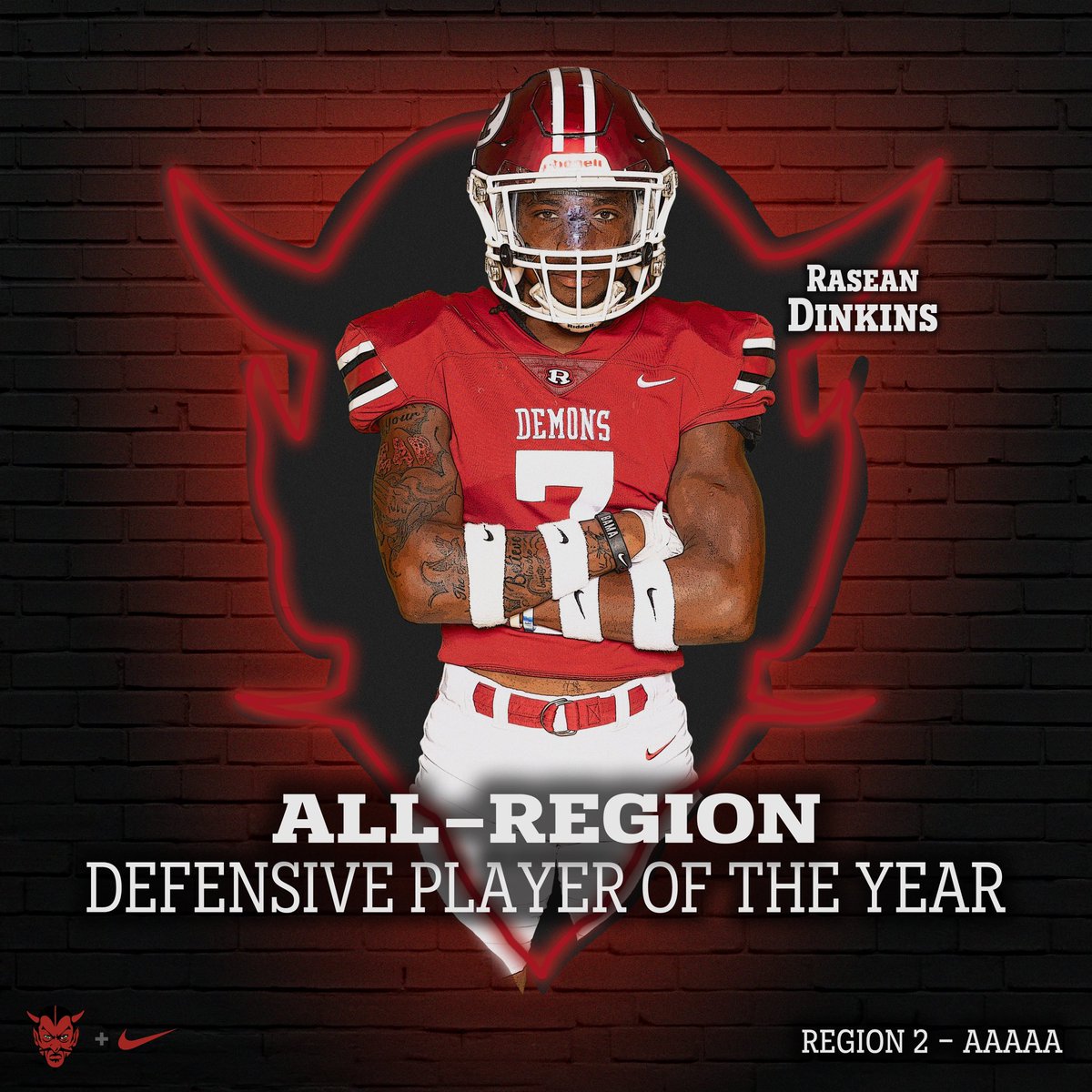 robinsfootball1's tweet photo. HUGE congratulations to Rasean Dinkins for being named All-Region Defensive Player of the Year‼️ https://t.co/zJlGBr2bdf