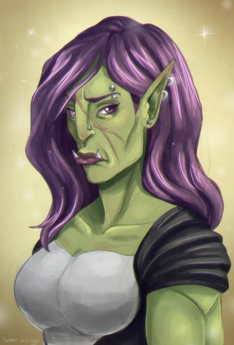 My other Half-orc Tav Valorah. She is a strong figther with a very soft heart. #BG3 #BaldursGate3 #halforc