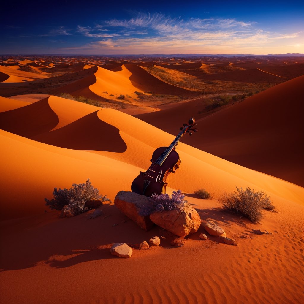 Bask in the melodic embrace of the dunes 🏜️🎻. 

As the sun dips low, let the sounds of desert strings and violin sunset serenades sweep you away into an oasis of harmony. 🌅🎶 

#DesertVibes #ViolinSunset #MusicMagic #StringSerenade #SunsetMusicSession 
#DesertStrings