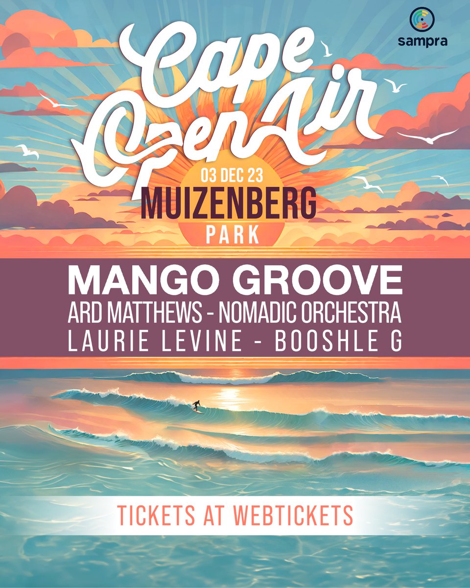 Huge party going down in Muizenberg tomorrow!
So pumped to be playing the same stage as <a href="/MangoGrooveSA/">Claire Johnston</a> once again!
Some other amazing performers as well.
See you at <a href="/capeopenair/">Cape Open Air</a> 
Tickets here - webtickets.co.za/v2/Event.aspx?…