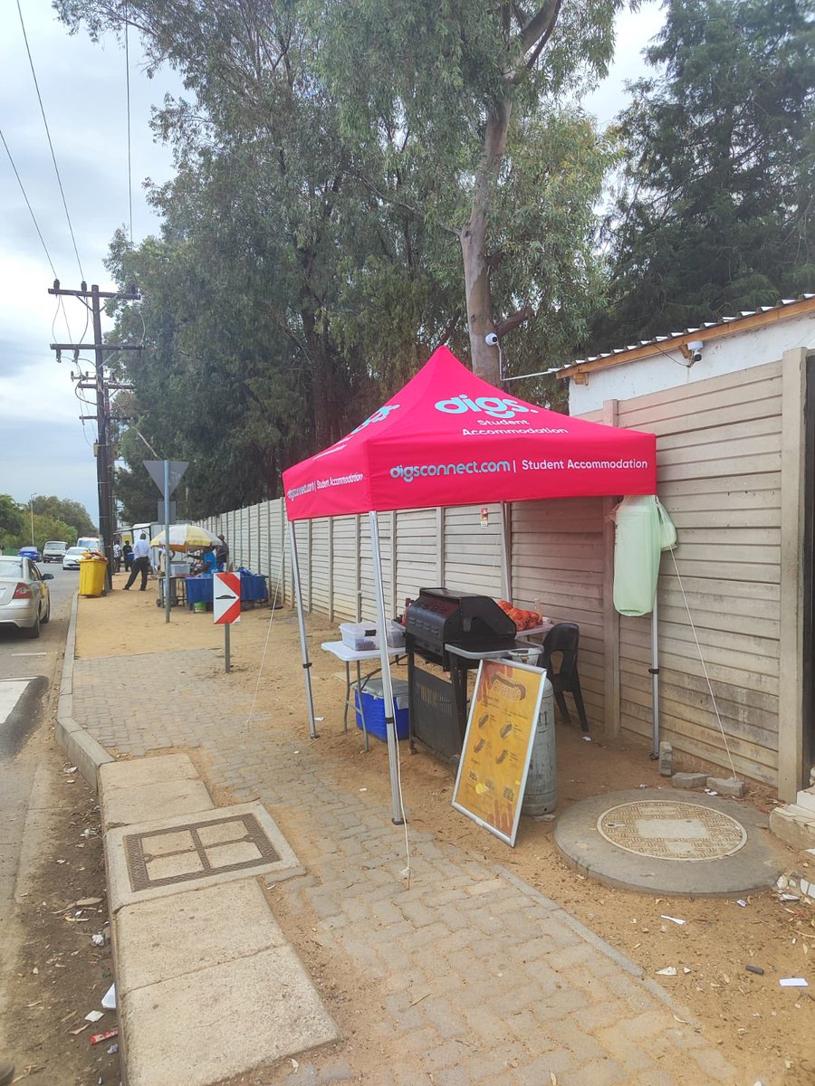 Okay, so here’s the situation. 
What do you do when find out that you cannot afford to do traditional marketing at a particular key campus? 

You kit out the trader across the road that has operated a boerewors roll stand for years 😆😆

Double win was that his previous gazebo