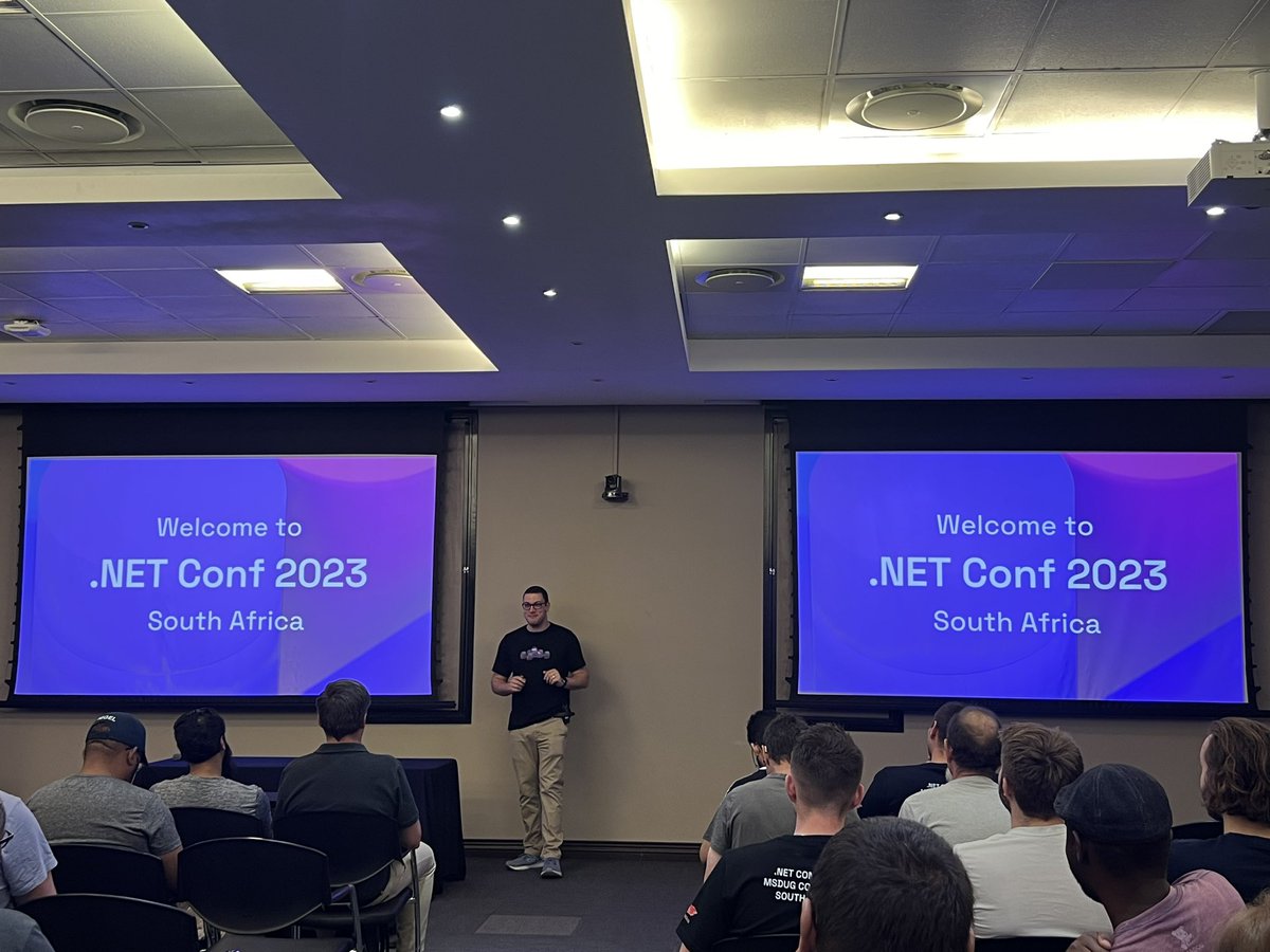 Roma Gupta (@thattechiegirl) on Twitter photo The keynote is in progress for the <a href="/dotnet/">.NET</a> conference in JHB
<a href="/mattleibow/">Matthew Leibowitz</a> <a href="/adpead/">Allan Pead 🇿🇦 #mvpbuzz</a>
#DotNetConfSA <a href="/Carike_B/">Carike Botha 🇿🇦 #mvpbuzz</a> <a href="/henniefrancis/">Hennie Francis</a> <a href="/dustynlightfoot/">Dustyn Lightfoot</a> The keynote is in progress for the <a href="/dotnet/">.NET</a> conference in JHB
<a href="/mattleibow/">Matthew Leibowitz</a> <a href="/adpead/">Allan Pead 🇿🇦 #mvpbuzz</a>
#DotNetConfSA <a href="/Carike_B/">Carike Botha 🇿🇦 #mvpbuzz</a> <a href="/henniefrancis/">Hennie Francis</a> <a href="/dustynlightfoot/">Dustyn Lightfoot</a>