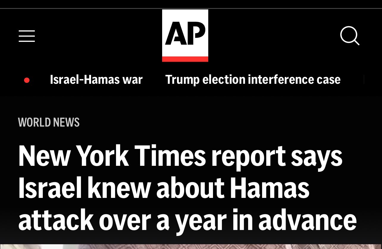 S.L. Kanthan on X: “💥Israel knew Hamas' plan one YEAR ago 