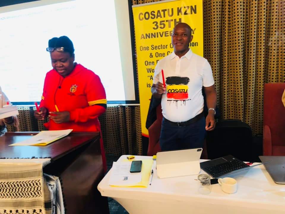 _cosatu's tweet photo. #COSATU KwaZulu-Natal holds a Political School for newly elected Locals leadership to strengthen the capacity of structures to eradicate exploitation of workers at the point of production #WorkerEducation #ClassConsciousness #IdeologicalTraining https://t.co/cdXOvk4Ff0