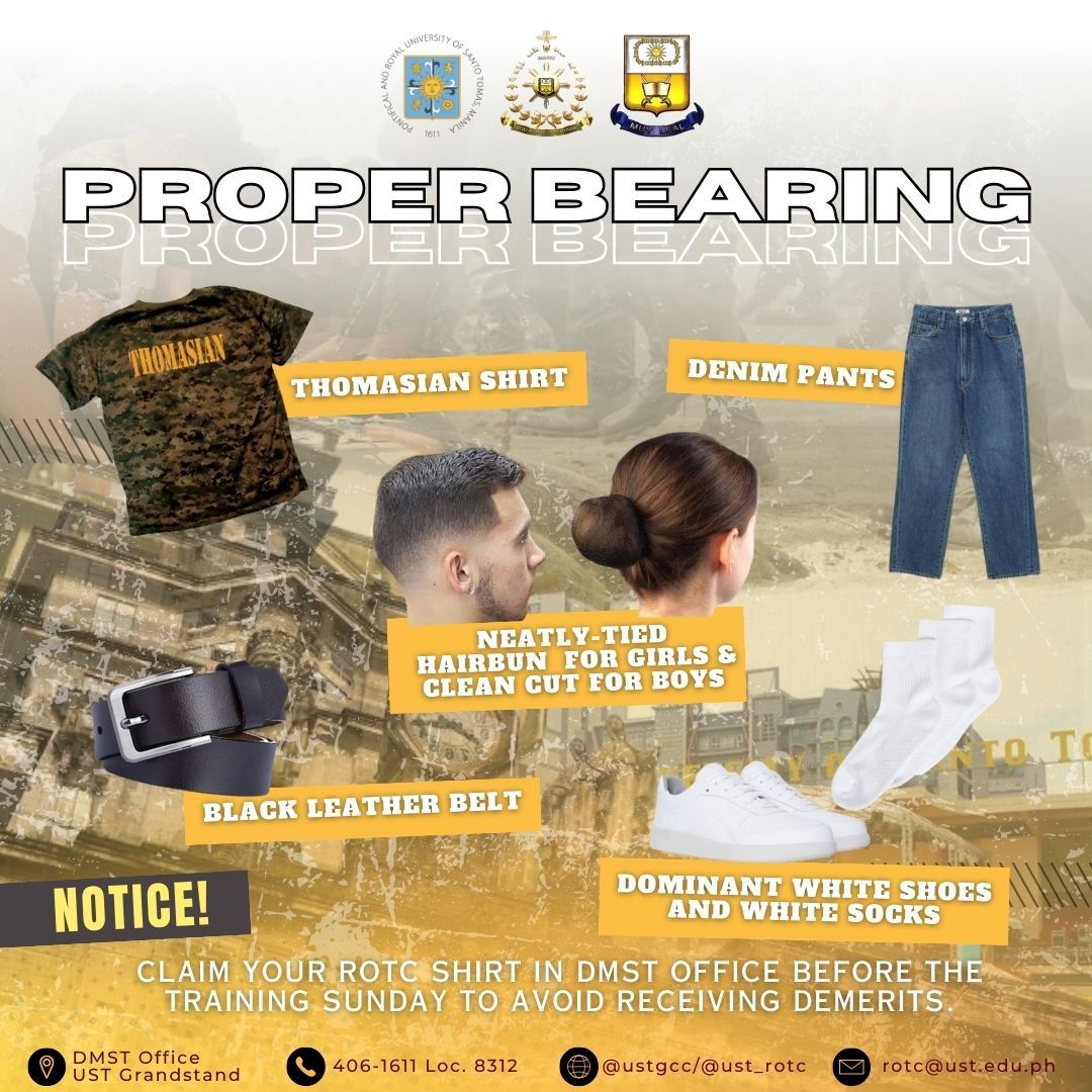 ustgcc's tweet photo. Heads up, Cadets!

Get yourselves ready for our upcoming Thirteenth and Fourteenth Training Sunday on the 3rd of December 2023 at the UST Grandstand &amp; Field!

Please ensure that your attire and bearing are properly kept. - https://t.co/WnHeeDe0y6