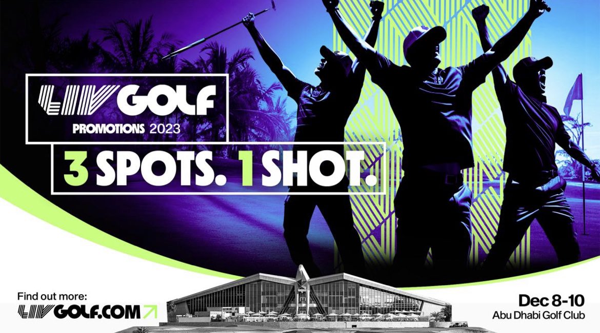 LIV Golf Promotions is just one week away! Join us from December 8th to 10th on The National Course ⛳ . Discover more about the exciting field below. 👇

livgolf.com/news/liv-golf-…

#livgolf #golfinabudhabi