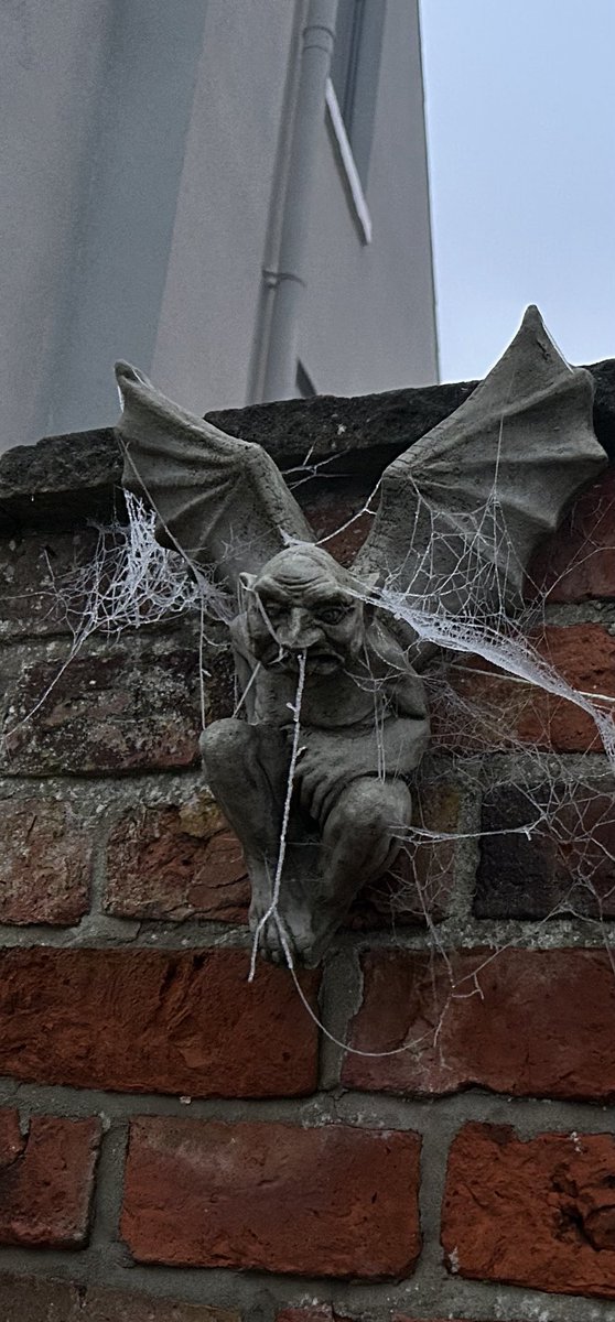 Very frosty and cold today….even the garden gargoyle looks like it has a cold!