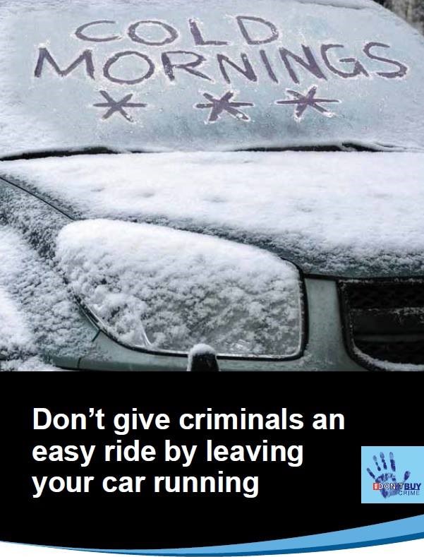 ❄️❄️❄️ Please do not to leave your car unattended with the engine running as it defrosts during the cold weeks ahead. ❄️❄️❄️ ❗Opportunist thieves intentionally visit residential areas on cold frosty mornings to look out for cars which have been left with the engine running.