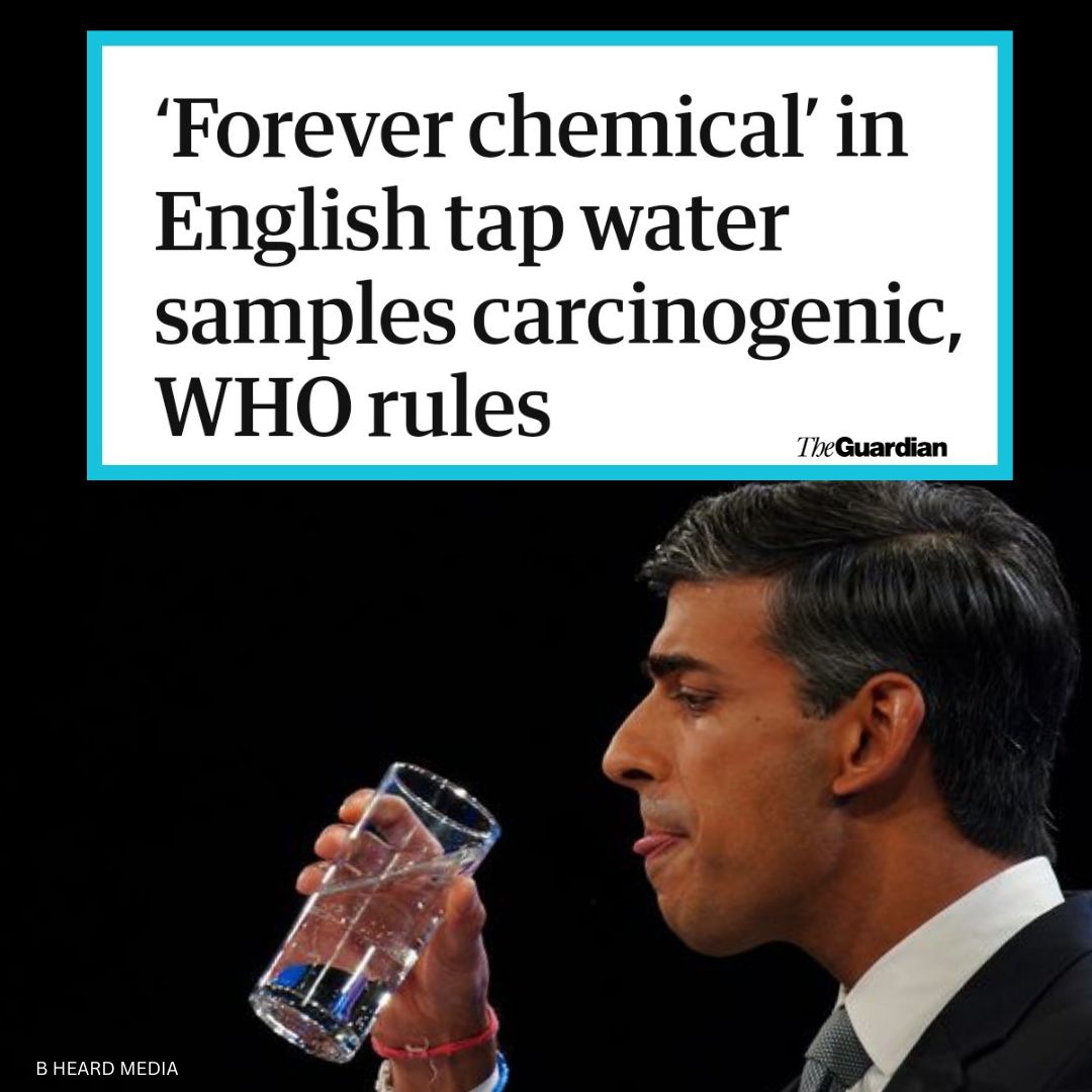 ⚠️‘Forever chemical’ in English tap water samples carcinogenic, WHO rules ⚠️

Approximately 12,000 samples taken from drinking water sources contain at least one PFAS of some kind. 🧵

#COP28
#SunaksBritain
#TorySewageParty
#SunakOut403
#ToriesOut513
#RenationaliseWater