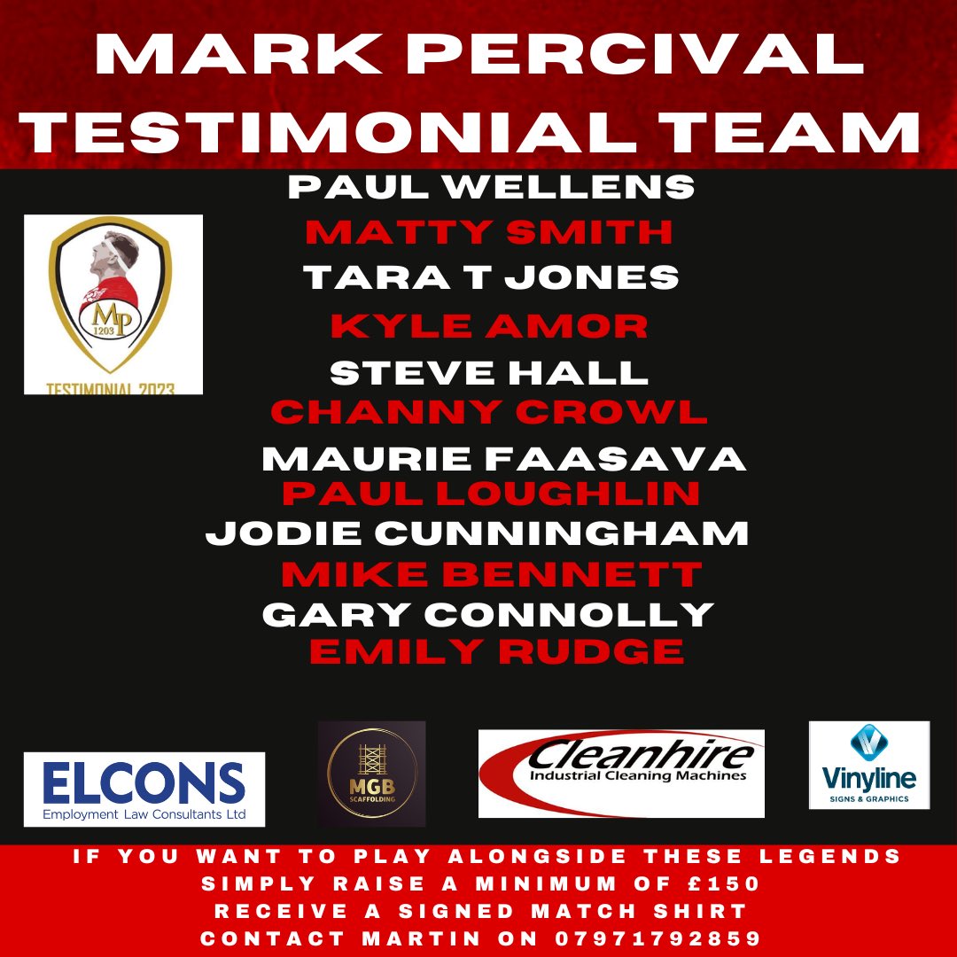 Steve Prescott MBE (@steveprescott1) on Twitter photo *ANNOUNCEMENT*
The Leader <a href="/Saints1890/">St.Helens R.F.C.</a> PAUL WELLENS has now been added to the galaxy of LEGENDS assembling for the
<a href="/MarkPercival22/">Mark Percival</a>
V
<a href="/SPFCHARITY/">SPF Charity</a>
Legends Game
<a href="/ruskinsthelens/">Ruskin St Helens</a> Sunday 10th Dec Kick Off 1400
Donation is £5 Adult on Entry
£2 Child 3-16
Free under 3 *ANNOUNCEMENT*
The Leader <a href="/Saints1890/">St.Helens R.F.C.</a> PAUL WELLENS has now been added to the galaxy of LEGENDS assembling for the
<a href="/MarkPercival22/">Mark Percival</a>
V
<a href="/SPFCHARITY/">SPF Charity</a>
Legends Game
<a href="/ruskinsthelens/">Ruskin St Helens</a> Sunday 10th Dec Kick Off 1400
Donation is £5 Adult on Entry
£2 Child 3-16
Free under 3