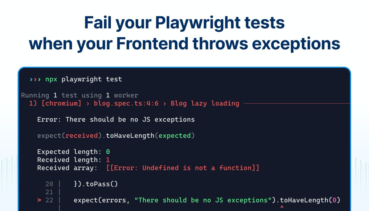 Track #Frontend #JavaScript exceptions with Playwright fixtures buff.ly/3RmQHLl