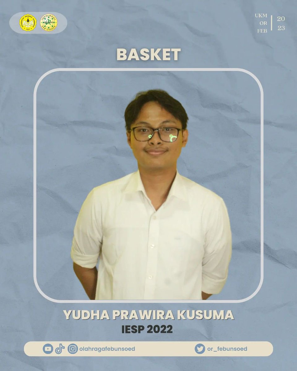 [STAFF OF THE MONTH]

Selamat kepada Yudha Prawira Kusuma yang terpilih sebagai “Staff Of The Month” pada bulan November.

Dengan ini semoga bisa menjadi motivasi untuk semua pengurus UKM OR agar terus aktif dan berpartisipasi dalam berbagai kegiatan.

#UKMOR2023