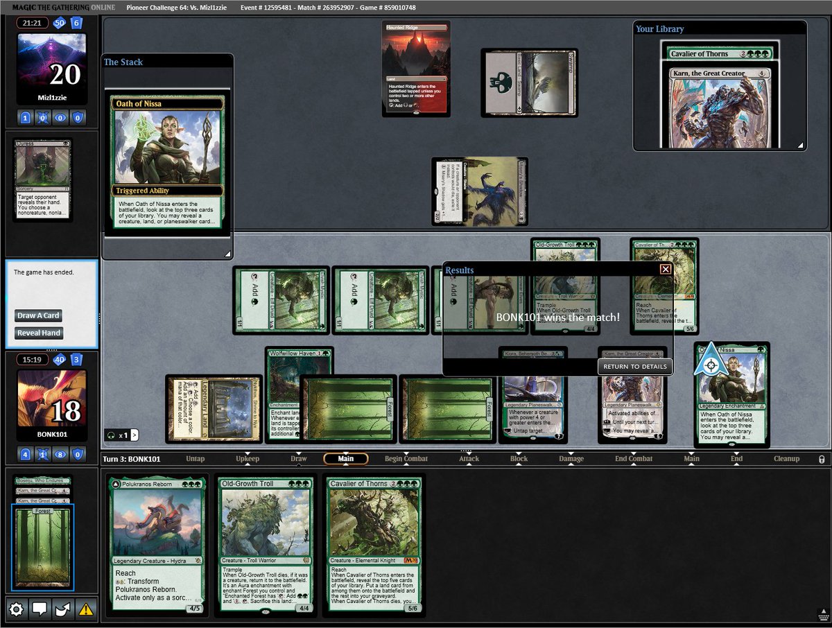 CoreyBaumeister's tweet photo. Not a bad turn 3 for my win and in up a game. 😅 KARN IS FINE YALL! Top 8 magic coming soon. 🥳

https://t.co/wI1VS4nz7P https://t.co/2ezY4ZcxuC