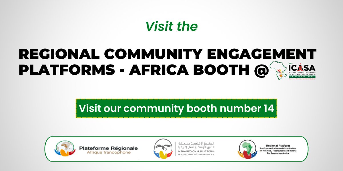 Good morning from #Zimbabwe we look forward to welcoming you to the Regional Community Engagement Platforms Africa Booth at #ICASA2023. Locate us at booth number 14.
#EndAIDS 
#EndAIDS2030 
#eannasoforhealth
#eannasoforcommunities
