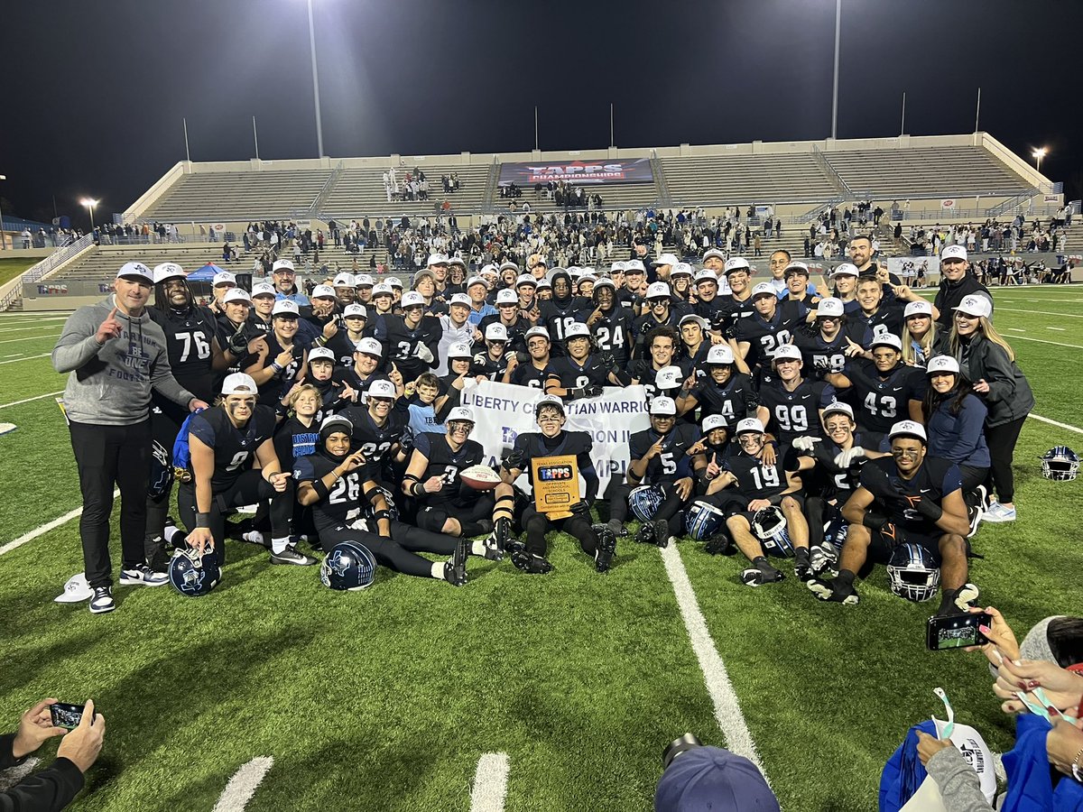 LibertyArgyle's tweet image. Our Warrior Football team is bringing home their first TAPPS State Championship in 16 years!!!! 🎉 We are so proud of the hard work and grit they have shown this season! Congratulations to this amazing team and their coaches!

LETS GO WARRIORS! 💙