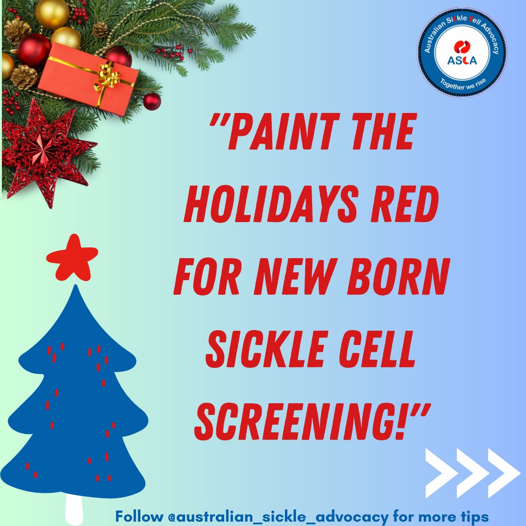 AuSickle's tweet photo. "Decorate this festive season to support and advocate for a cause! Newborn Sickle Cell Screening. ๐โจ ๐ช
#SickleCellDisease
#AustralianSickleCell
#TeamASCA
@healthgovau" https://t.co/80w1ev8rai