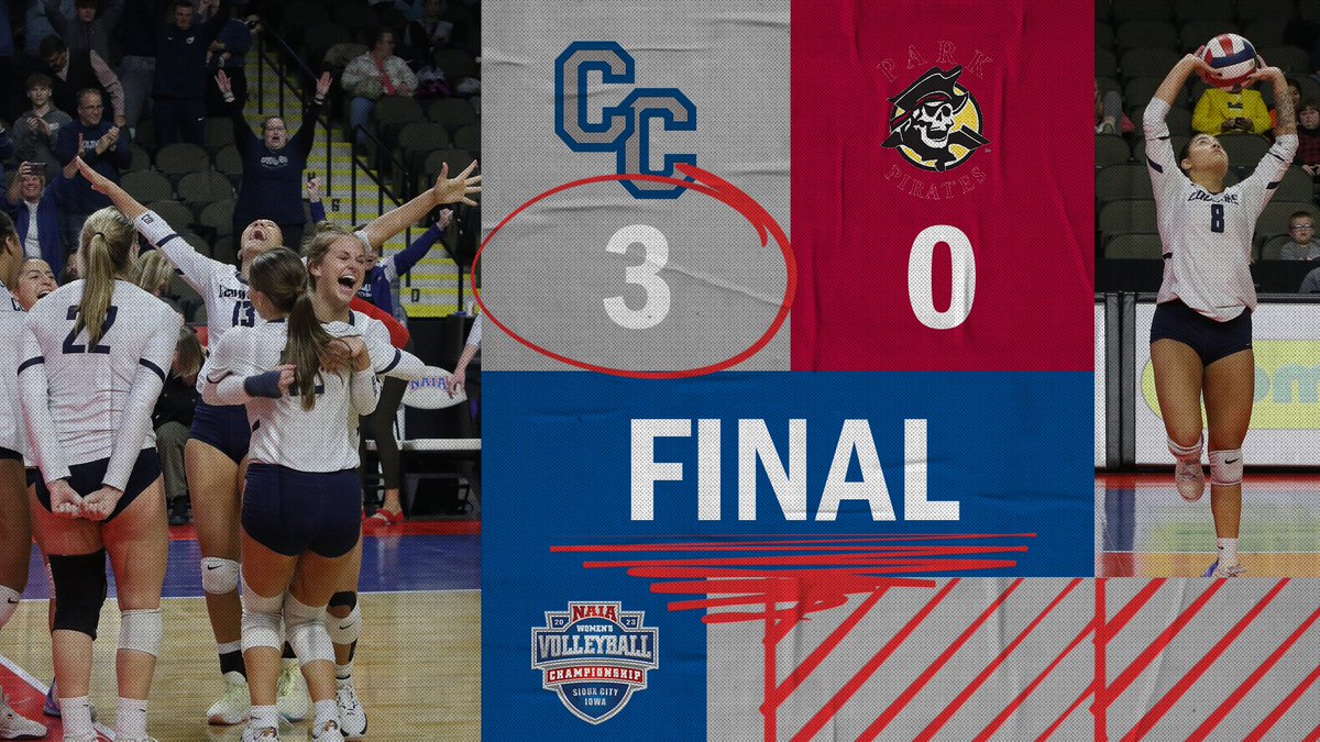 w🏐 @ColumbiaCougars swept the @ParkPirates to advance out of #NAIAWVB pool play for the 23rd time. #BattleForTheRedBanner #collegevolleyball