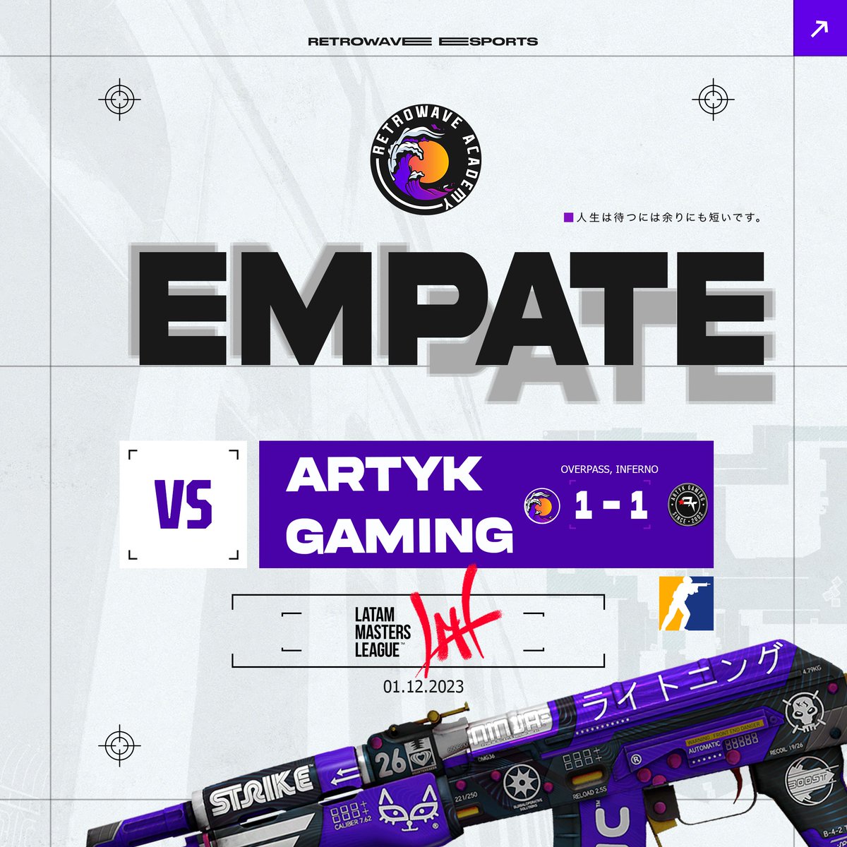 Debut en <a href="/Latam_MastersL/">Latam Masters League</a> ✅
Nos llevamos un punto cada uno, en una partida muy interesante contra <a href="/ARTYK_GAMING/">ARTYK GAMING</a> 
#GoRetrowave