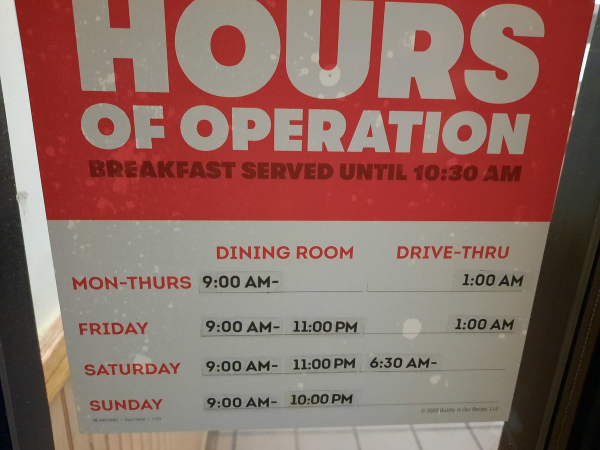 AnneClevenger's tweet photo. @Wendys since when does this mean the dining room closes at 9? https://t.co/QuUqBM4pY7