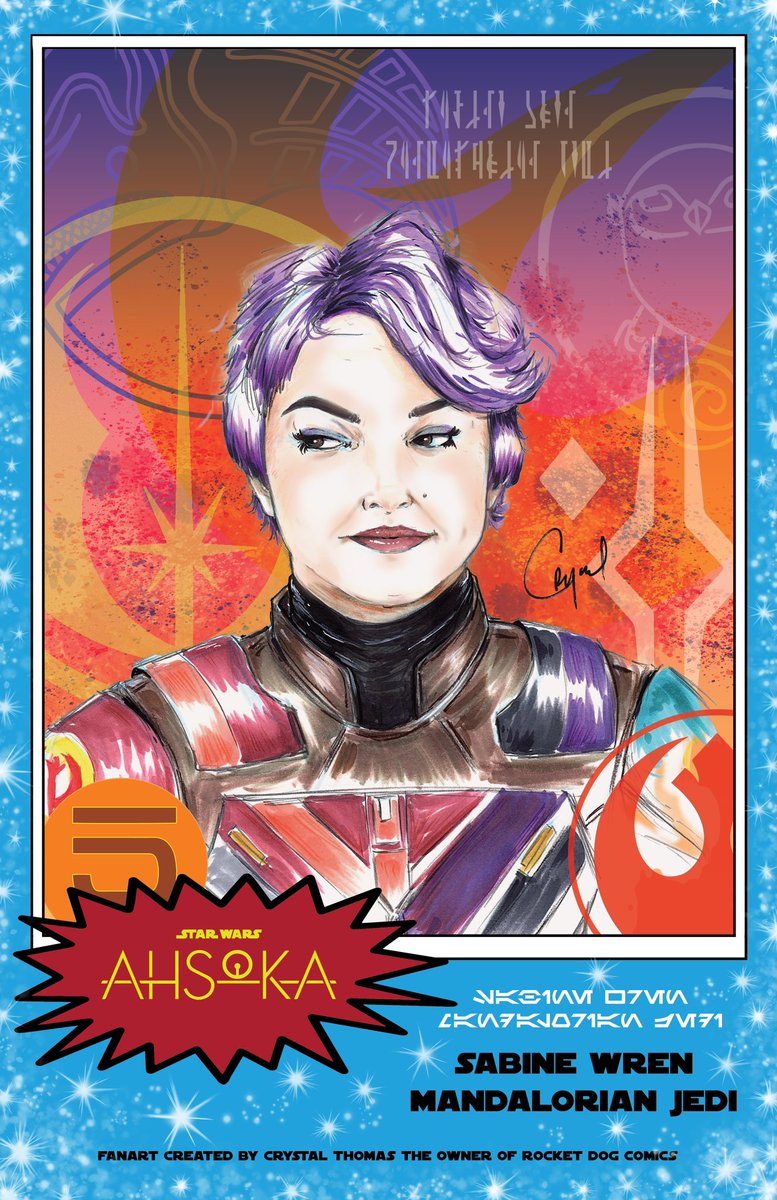 Cthomas_1978's tweet photo. I did some #fanart @ahsokaofficial like some old school @starwars trading cards of my favorite #mandalorianjedi #sabinewren @natashaliubordizzo Hope everyone likes it!!!
#StarWars https://t.co/eWHRe8cDN7
