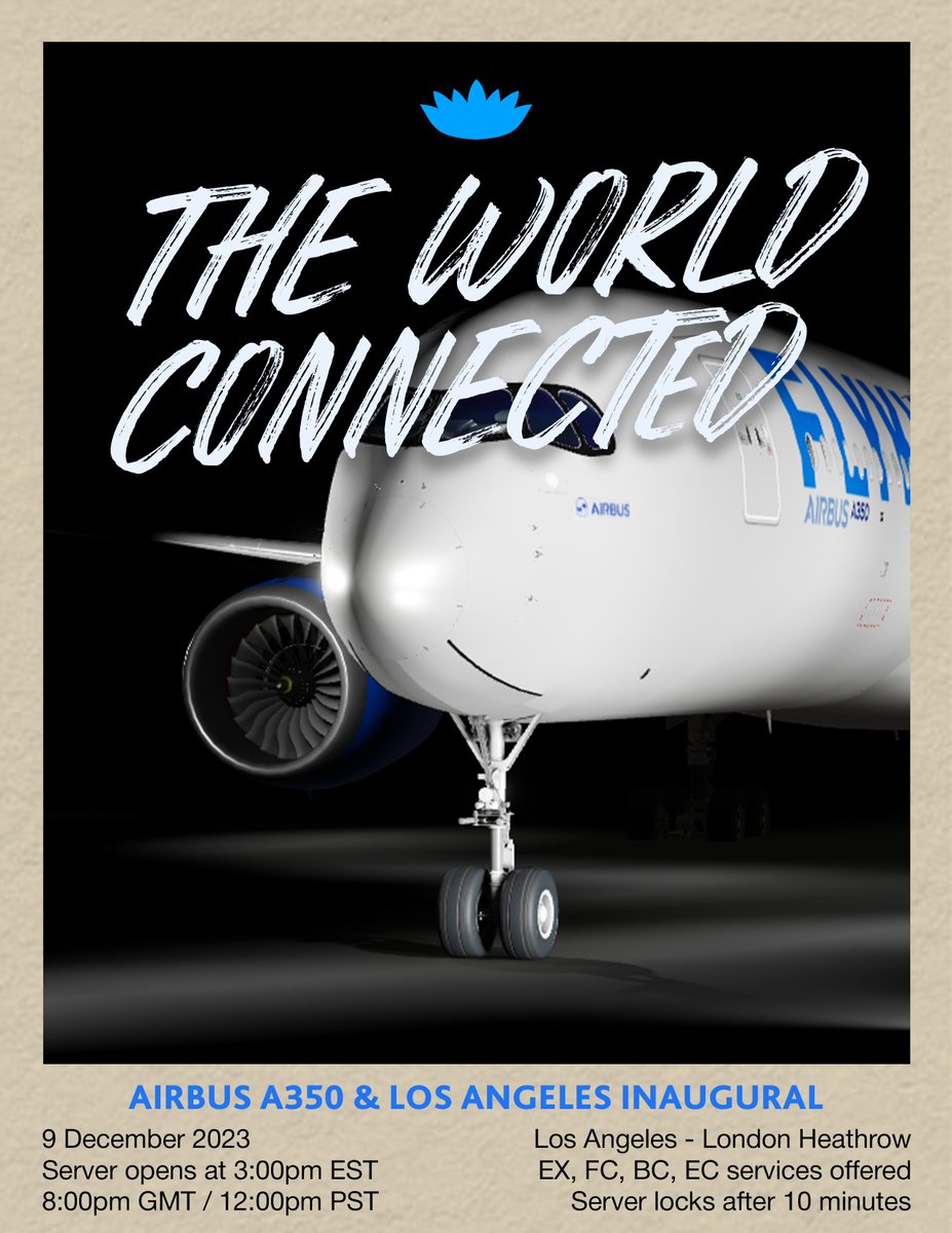 FlyKutosRBLX's tweet photo. 🛫 We invite you to join us on December 9th for The World Connected: our Los Angeles and Airbus A350 inaugural. https://t.co/o4JmP4lxh2