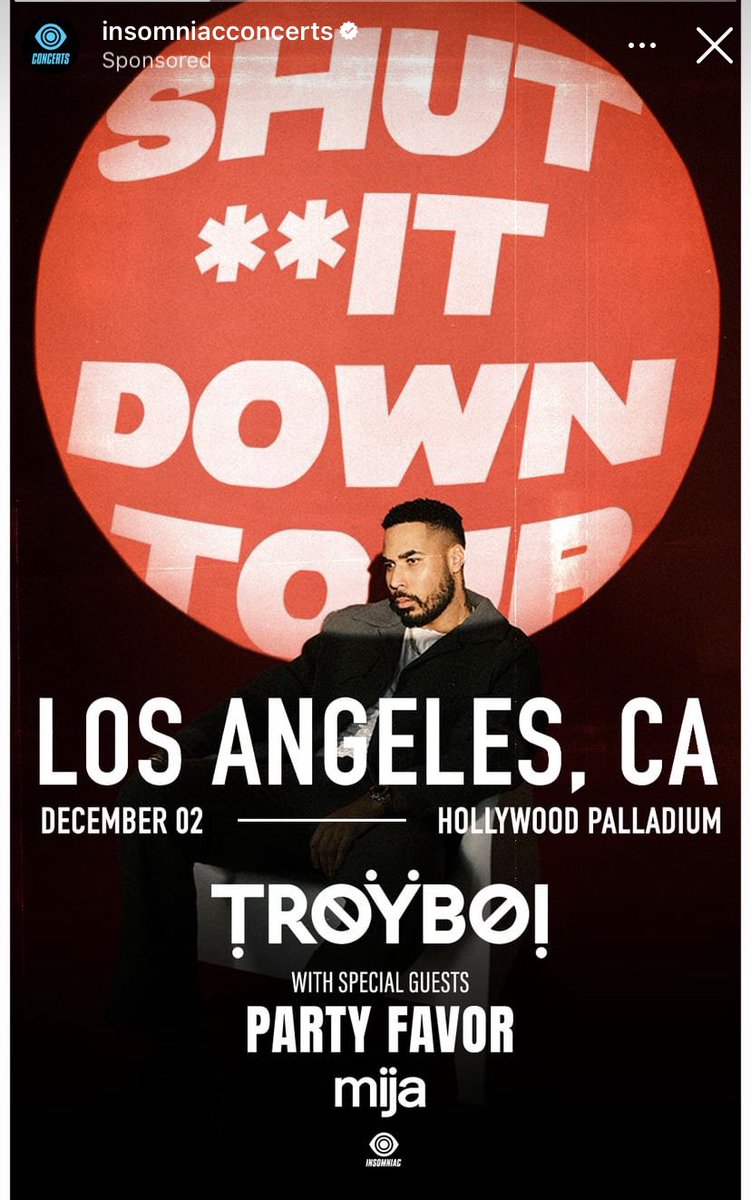 Nia_Beeyah's tweet photo. I’ve got 2 tickets @TroyBoiMusic @HollywoodPalla1 tomorrow I sadly have to part with. If anyone would like them they are $30 each and I can send them asap via Ticketmaster. https://t.co/ZA2c6F07F4