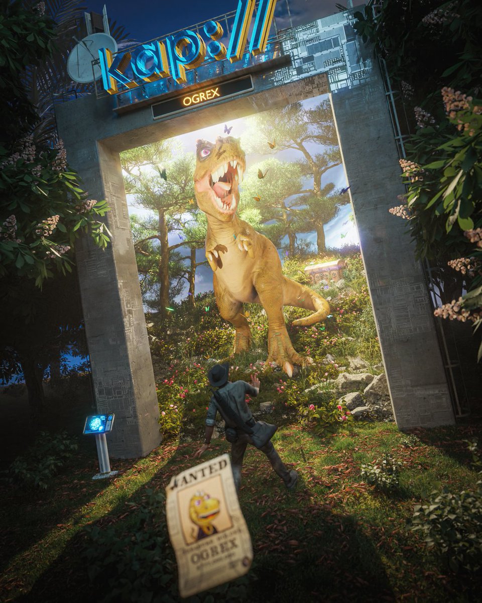 emanvallejos's tweet photo. 15. Kap Portal Two #OGRex🚪🦖🪙 #NFTartwork
-The story was about Glen a famous treasure hunter trying to collect a valuable NFT of OG Rex in the #koinos blockchain because it has great value in the market but he didn't know that the cute T-Rex in the poster was a real dinosaur. He felt great danger atm the #KAP Portal activated because he thought it was only a toy like a key material to discover that treasure and the owner of that treasure has clever ideas on how he hides his treasure that challenge ppl to find it like this one.
-
Journey Collection Available at: https://t.co/cHezOYhGwV
-
@KollectionMkt @koinosarmy @kapdomains