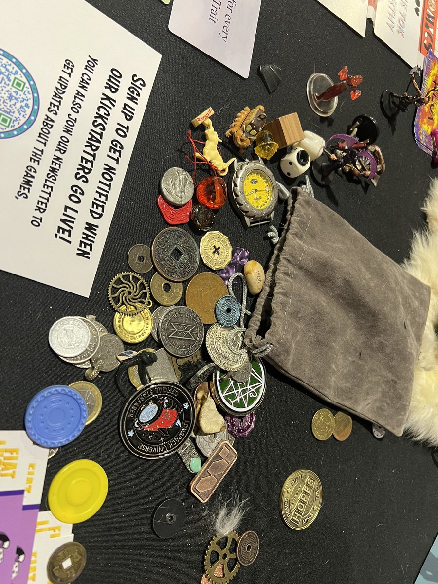 evaction's tweet photo. Turn your collectibles into game pieces in Fiat Lucre/@AnnapurnaGame Collectionomics. We saw a demo of it at #PAXUnplugged Fun game for the collector with too much stuff. #pax #PAXUnplugged2023 #Collectionomics #fiatlucre #annapurna #tabletop #tabletopgames #boardgames https://t.co/zc9021DMqY