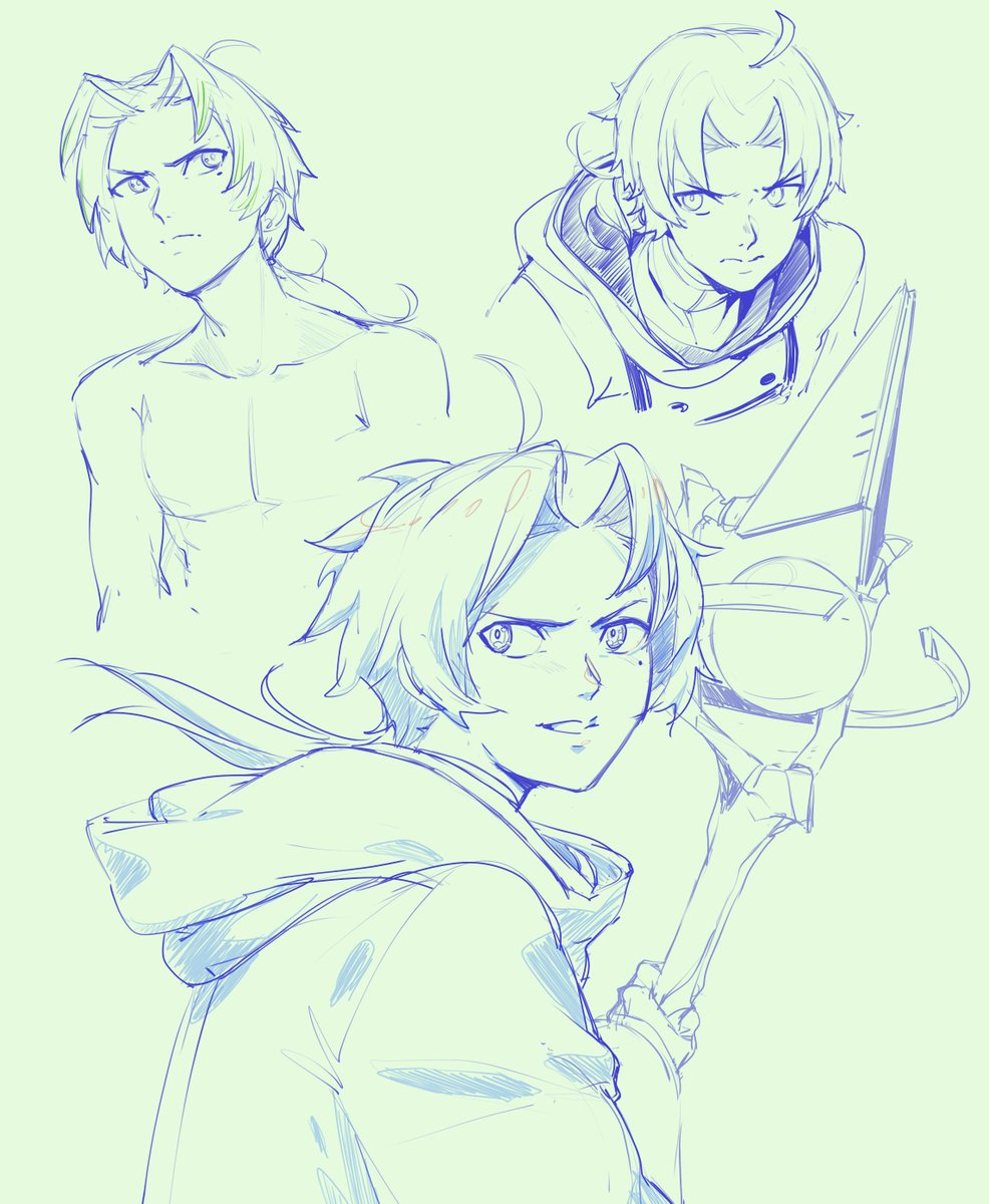 「some Rudeus sketches for practice   #無職転」|Sol~ 🌸🇺🇾のイラスト