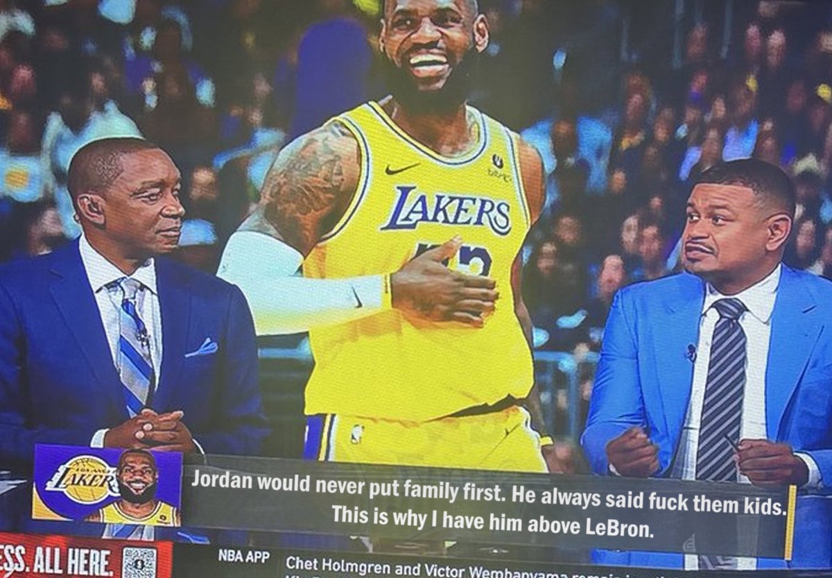 TheNBACentel's tweet image. Isiah Thomas comments on LeBron missing Lakers game to attend Bronny’s debut 

💀