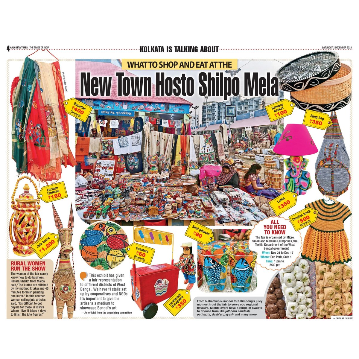 Calcutta_Times's tweet photo. New Town Hosto Shilpo Mela is here. Take a look!
#hostoshilpomela #textiledepartment #westbengal #kolkata #calcuttatimes https://t.co/OvBVBMjepr
