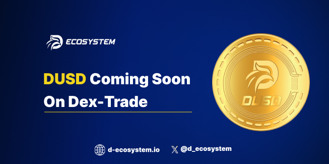 vespel_nub's tweet photo. D-Ecosystem's #DUSD, the Gold Stablecoin Dollar, is about to change the space, ushering in a new era in cryptocurrency! 🤑🟡

Get ready for a revolutionary launch on @dextrade_ that combines the innovation of blockchain technology with the appeal of gold. 🌎

Anticipate a significant change in the way you interact with digital assets. 🚀🔥

#DUSD #DeFi
