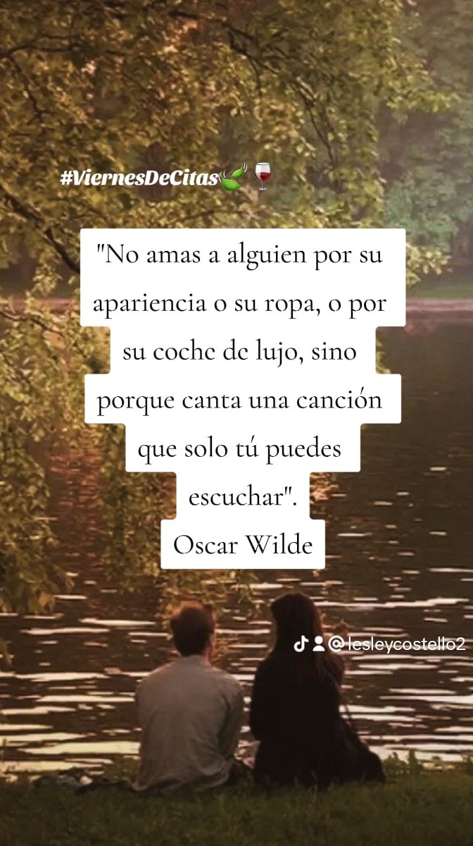 #ViernesDeCitas 📚🍷🍃
#OscarWilde
#LesleyCostello