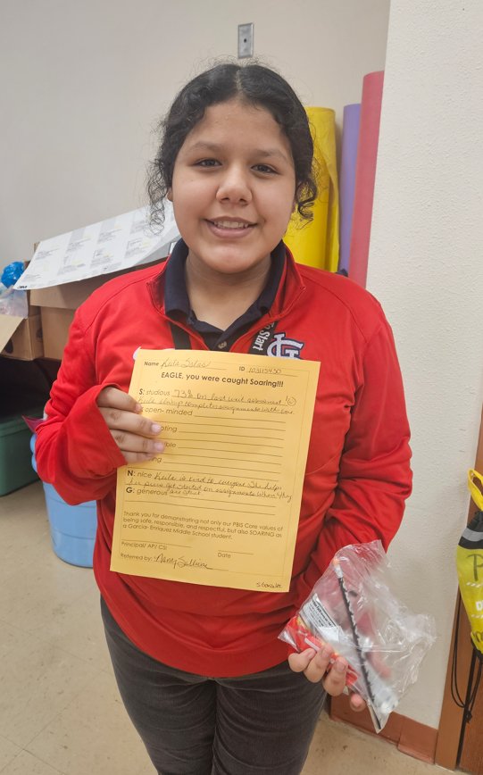 SEISD_RSalcido's tweet photo. Another βοΈ Referral! Kayla was caught SOARING π¦
by being Studious and Nice #PBIS #RecognizeTheGood #GEMSshineBright ππ #SEISDPeoplePassionPurpose @NancySu94816981 https://t.co/zlFjleLq6H